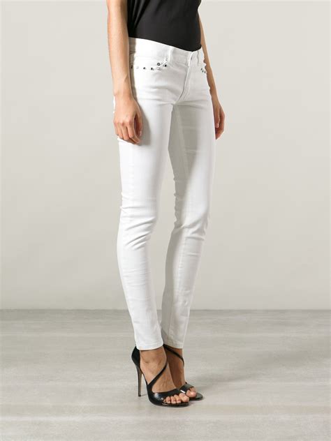 michael kors white jeans|michael kors women's skinny jeans.